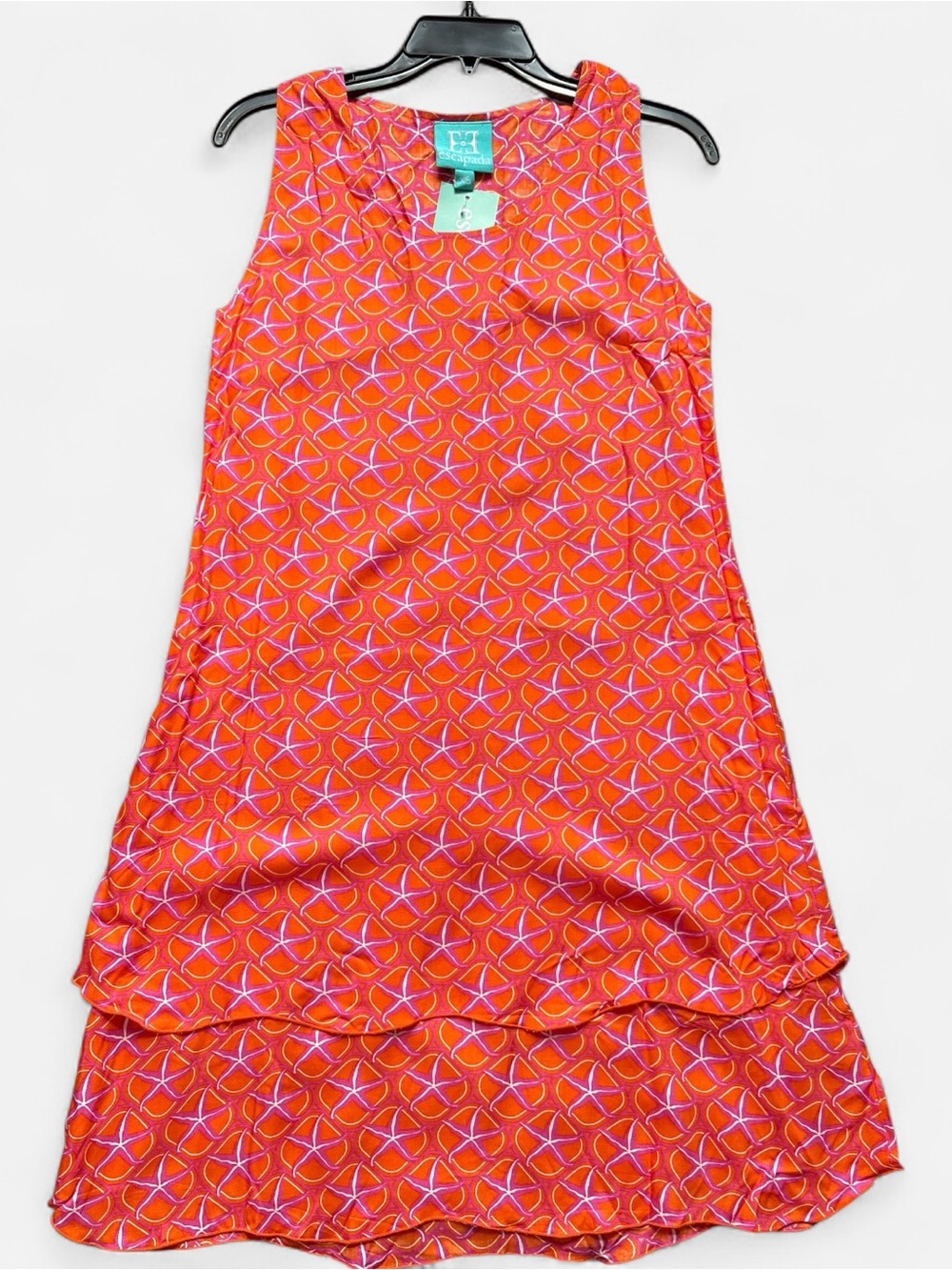 Escapada Michelle Tank Dress in Bright Tangerine and Pink Bora Bora